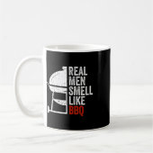Real Men Smell Like Byrbecue Funny Bbq Grilling Gi コーヒーマグカップ (左)