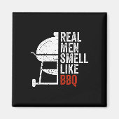 Real Men Smell Like Byrbecue Funny Bbq Grilling Gi マグネット (正面)