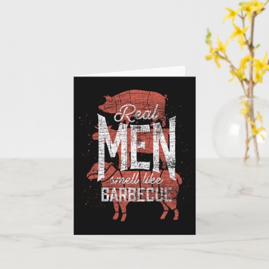 Real Men Smell Like Byrbecue Smoked Meat Men Gift  カード (黄色い花)