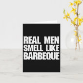 Real Men Smell Like Byrbeque Grilling Bbq Dad Fath カード (黄色い花)