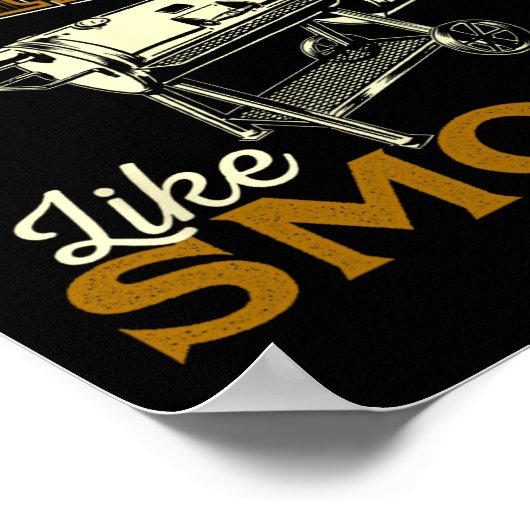 Real Men Smell Like Smoke - Pitmaster Bbq Smoker G ポスター (角)