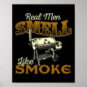 Real Men Smell Like Smoke - Pitmaster Bbq Smoker G ポスター (正面)