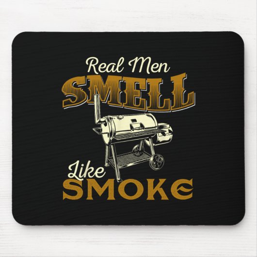 Real Men Smell Like Smoke - Pitmaster Bbq Smoker G マウスパッド (正面)