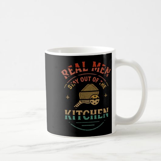 Real Men Stay Out Of The Kitchen Funny Ckleball Vi コーヒーマグカップ (右)