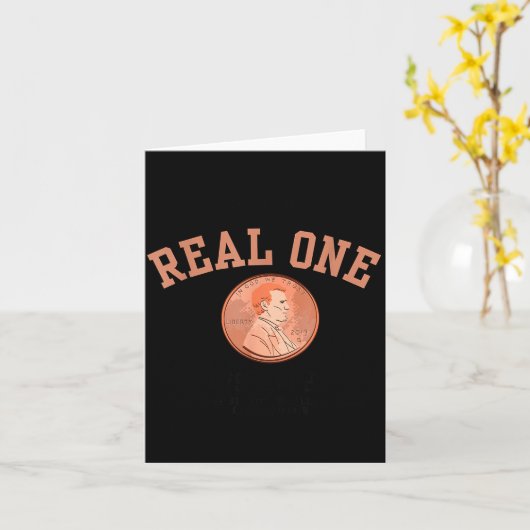 Real One Penny Rip, Funny Coin Memorial,cent Retir カード (黄色い花)