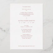 Real Rose Gold Fancy Angel Wings Metallic 箔招待状 (裏面)