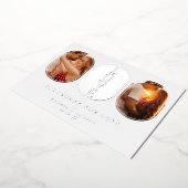 Real Silver Love Quote Wedding 2 Photos Couple 箔招待状 (回転した状態)