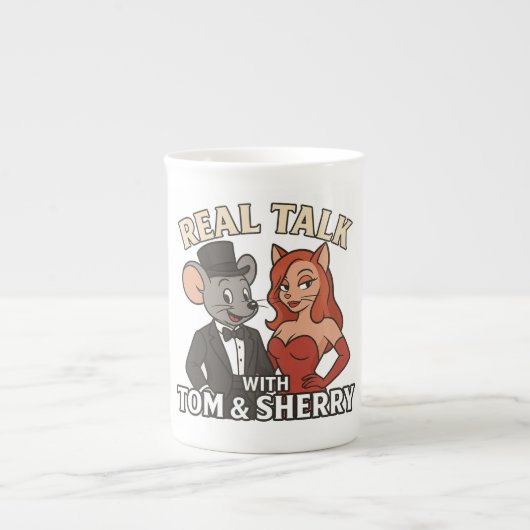 Real Talk with Tom and Sherry Cartoon Coffee Mug 2 ボーンチャイナマグカップ (正面)