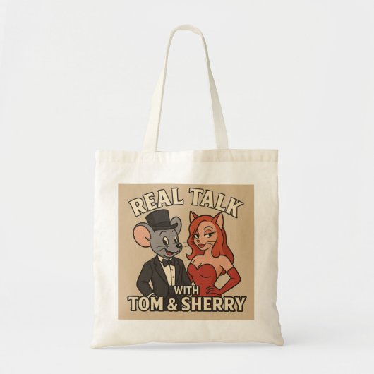 Real Talk with Tom and Sherry Cartoon Tote トートバッグ (正面)