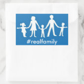 #realfamilyステッカー、伝統的結婚値 長方形シール (バッグ)