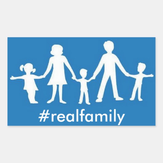 #realfamilyステッカー、伝統的結婚値 長方形シール (正面)