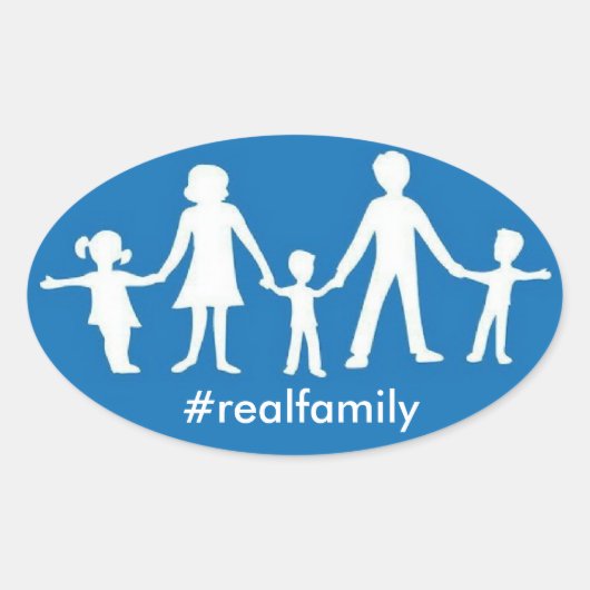 #realfamily楕円ステッカー(値あり伝統的) 楕円形シール (正面)