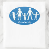 #realfamily楕円ステッカー(値あり伝統的) 楕円形シール (バッグ)