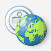 Realistic 3D Globe Design Earth Planet Art 栓抜き (正面)