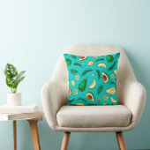 Realistic avocado. Seamless pattern. Summer exotic クッション (椅子)