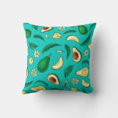Realistic avocado. Seamless pattern. Summer exotic クッション (裏面)