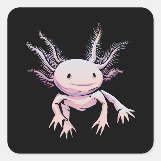 Realistic Axolotl Animal スクエアシール (正面)