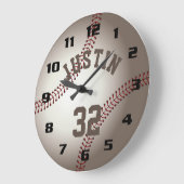 Realistic Baseballで名前と番号を追加 ラージ壁時計 (傾斜)