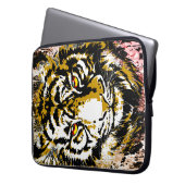 Realistic Beige Tiger Head - Tiger Laptop Case ラップトップスリーブ (正面左)