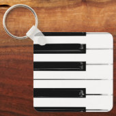 Realistic Black White Piano Keyboard Keys キーホルダー (正面)