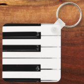 Realistic Black White Piano Keyboard Keys キーホルダー (裏面)