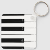 Realistic Black White Piano Keyboard Keys キーホルダー (裏面)