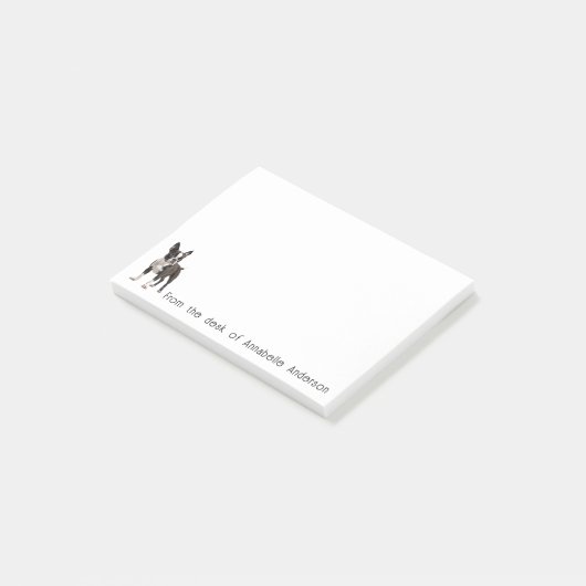 Realistic Boston Terrier Personalization Notes ポストイット (アングル)