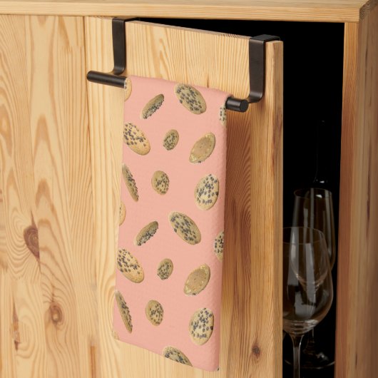 Realistic Chocolate Chip Cookie Kitchen Towel キッチンタオル (三つ折り)