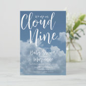 Realistic Clouds Cloud Nine Baby Shower   招待状 (スタンド正面)