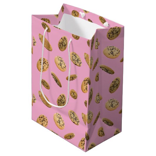 Realistic Cookie Pattern Gift Bag ミディアムペーパーバッグ (正面アングル)