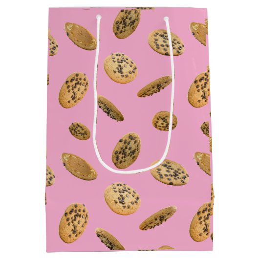 Realistic Cookie Pattern Gift Bag ミディアムペーパーバッグ (裏面)