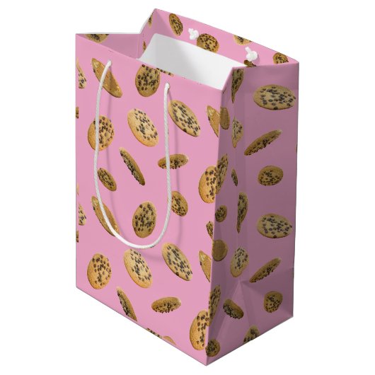 Realistic Cookie Pattern Gift Bag ミディアムペーパーバッグ (裏面アングル)