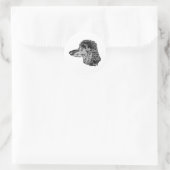 Realistic Dog Sticker – Detailed Head Portrait ラウンドシール (バッグ)