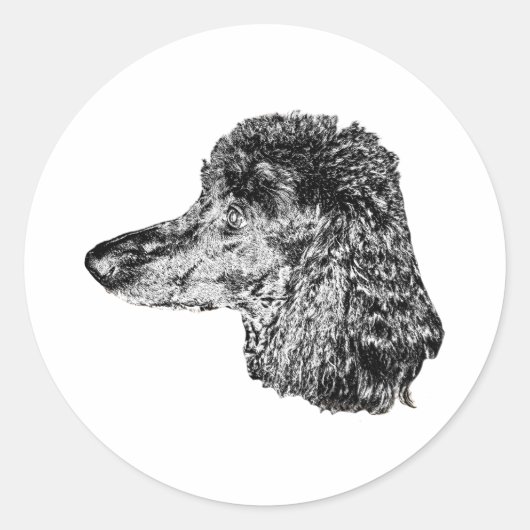 Realistic Dog Sticker – Detailed Head Portrait ラウンドシール (正面)