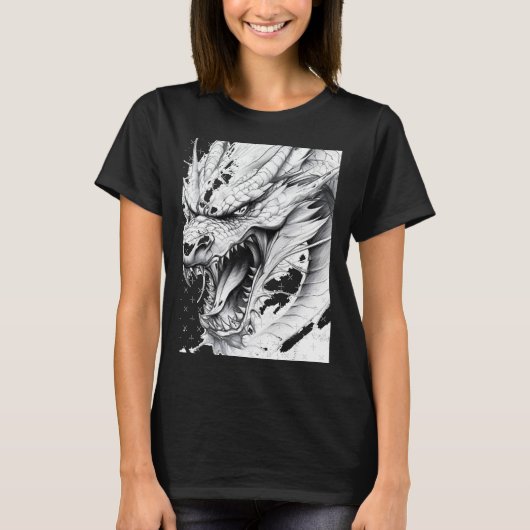 Realistic Dragon Drawing Sticker1  Tシャツ (正面)