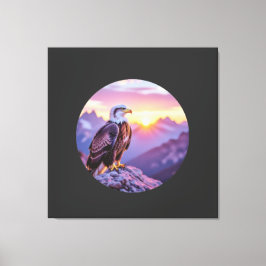 Realistic Eagle on Rock – Majestic Wildlife Scene キャンバスプリント