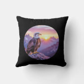 Realistic Eagle on Rock – Majestic Wildlife Scene クッション (裏面)