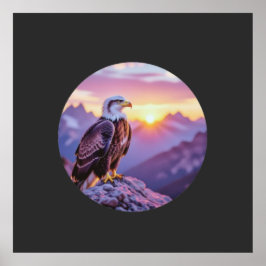 Realistic Eagle on Rock – Majestic Wildlife Scene ポスター