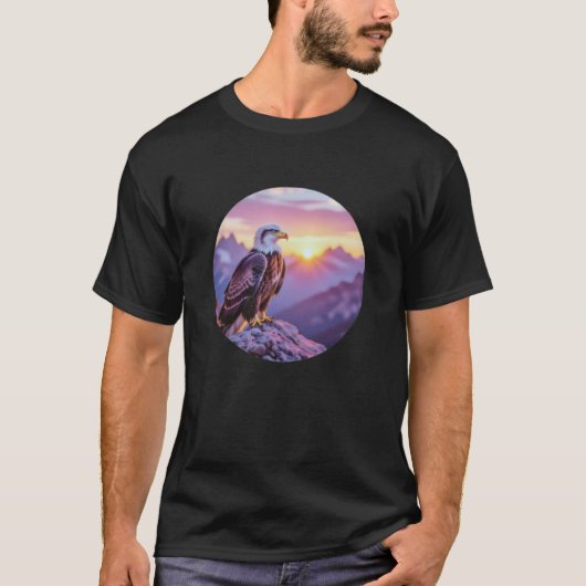 Realistic Eagle on Rock – Majestic Wildlife Scene Tシャツ (正面)