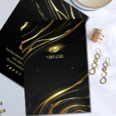 Realistic elegant Black Gold Hair Earring Display 名刺