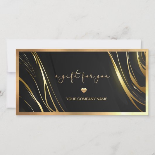 Realistic elegant Black Gold Hair Gift Certificate (正面)