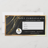 Realistic elegant Black Gold Hair Gift Certificate (裏面)
