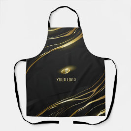 Realistic elegant Black Gold Hair Style エプロン