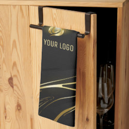 Realistic elegant Black Gold Hair Style キッチンタオル