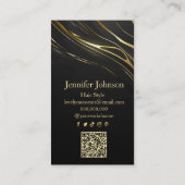 Realistic elegant Black Gold Hair Style 名刺 (裏面)