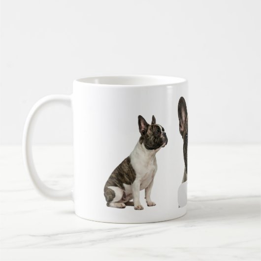 Realistic French Bulldog Full Wrap 11oz Mug – Cust コーヒーマグカップ (左)