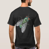 Realistic Green Bottle house Fly    Tシャツ (裏面)