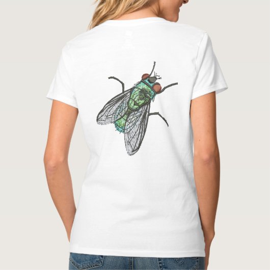 Realistic Green Bottle house Fly    Tシャツ (裏面)