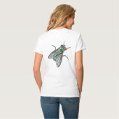 Realistic Green Bottle house Fly    Tシャツ (裏面フル)