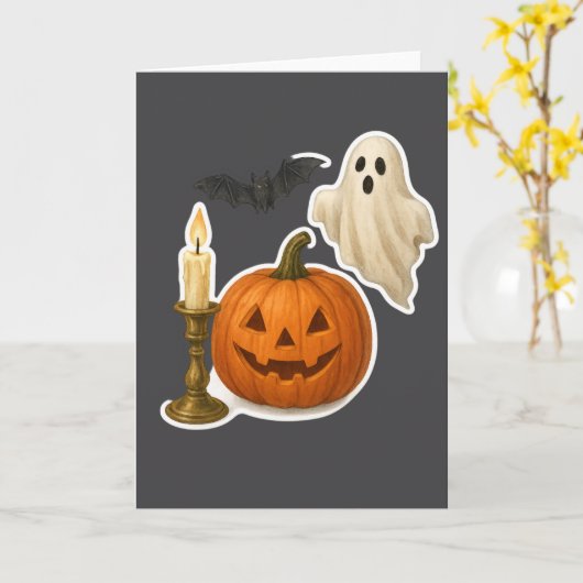  Realistic Halloween Sticker  カード (黄色い花)
